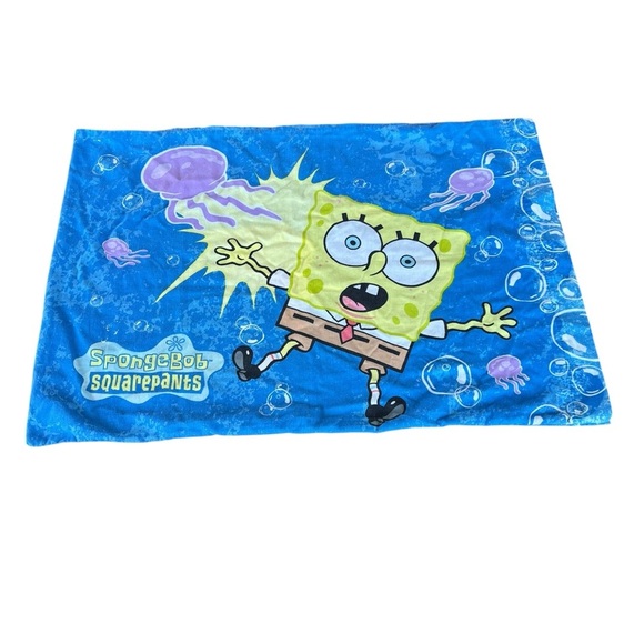 Y2K Nickelodeon SpongeBob Squarepants Jellyfishing Double-Sided Std Pillowcase - Picture 2 of 9